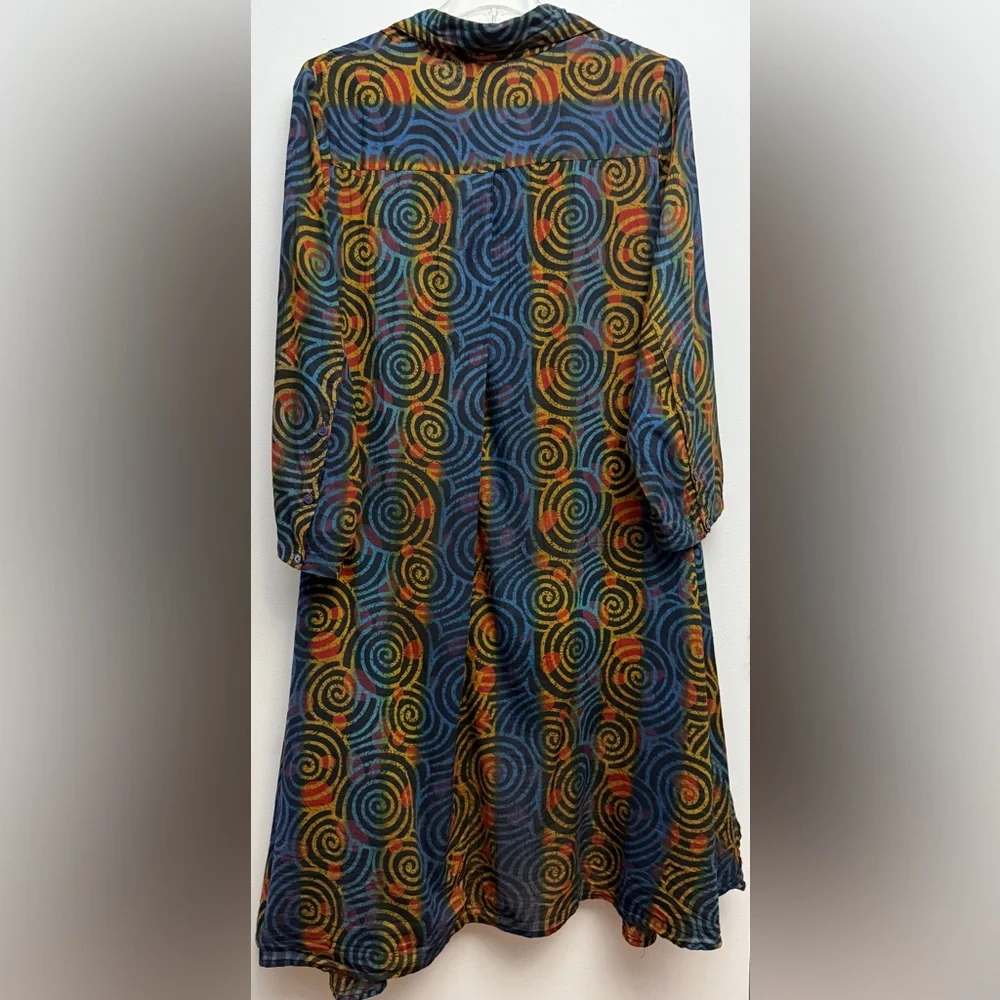Vibrant Multicolor Asymmetrical Swirl Dress